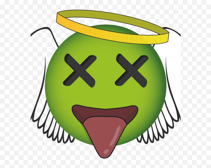 Alien Face Emoji Png Pic - Cartoon Angel Wings Png,Green Face Emoji