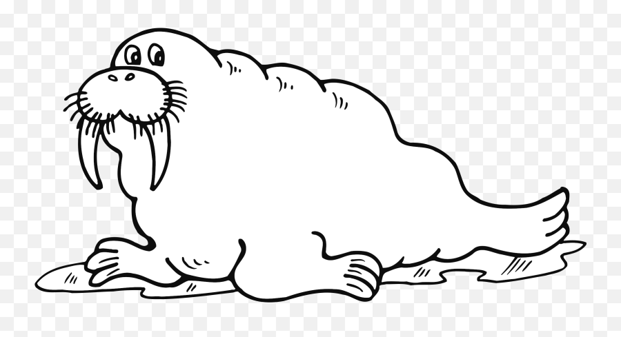 Walrus Clipart Black And White - Clip Art Walrus Emoji,Walrus Emoji