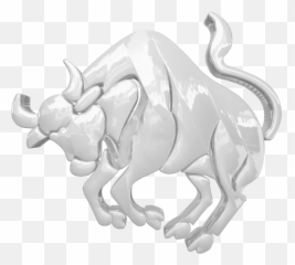Taurus Horoscope Sign Silver Color - Golden Logo Png Emoji