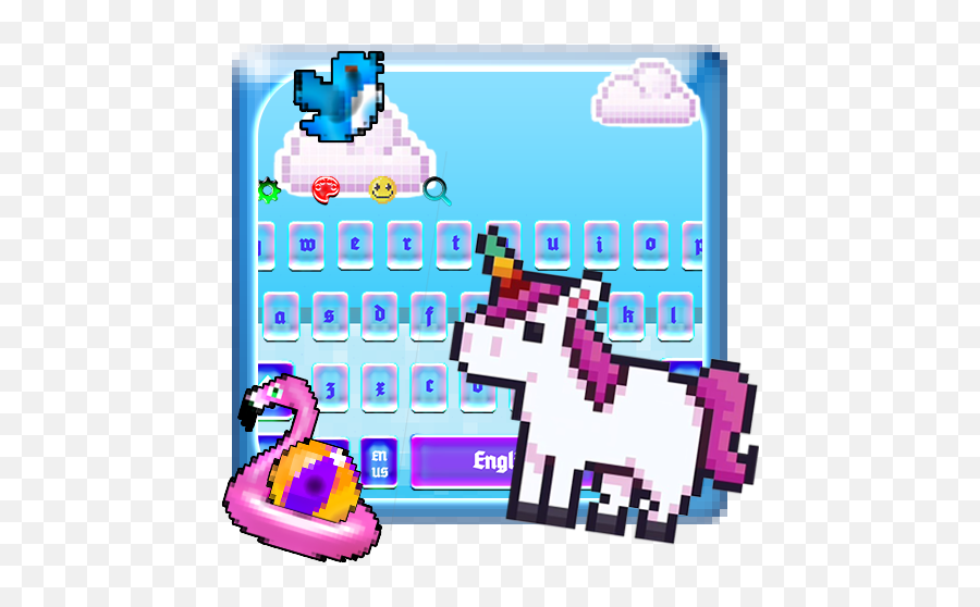 Pixel Unicorn Keyboard - Clip Art Emoji,Unicorn Emoji Keyboard