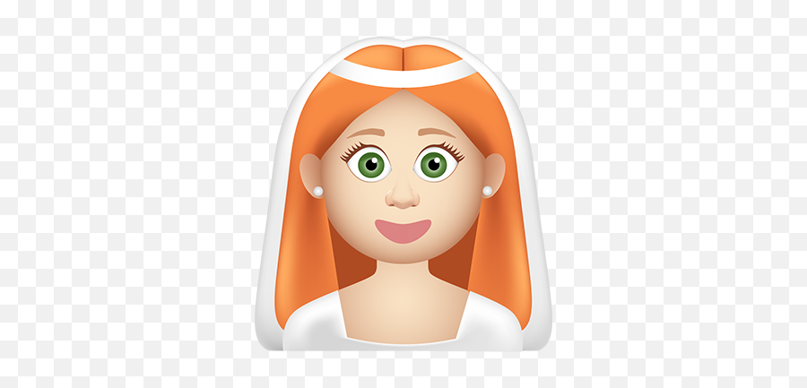 Gingermoji Kristina Caizley - Orange Hair Happy Girl Animation Png Emoji,Bride Emoji