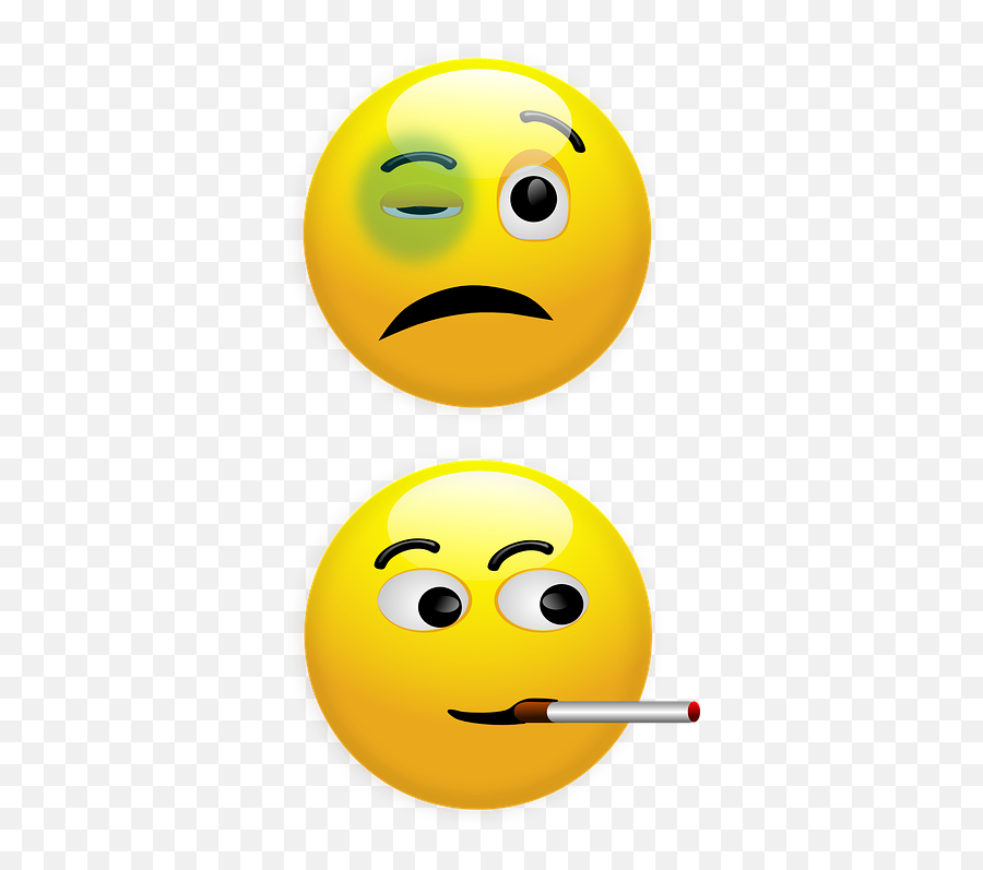 Smiley Mata Hitam Merokok - Smiley Smoking Emoji,Android Emoji