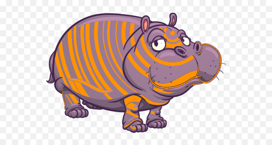 Orange Hippo - Hippopotamus Emoji,Hippo Emoji