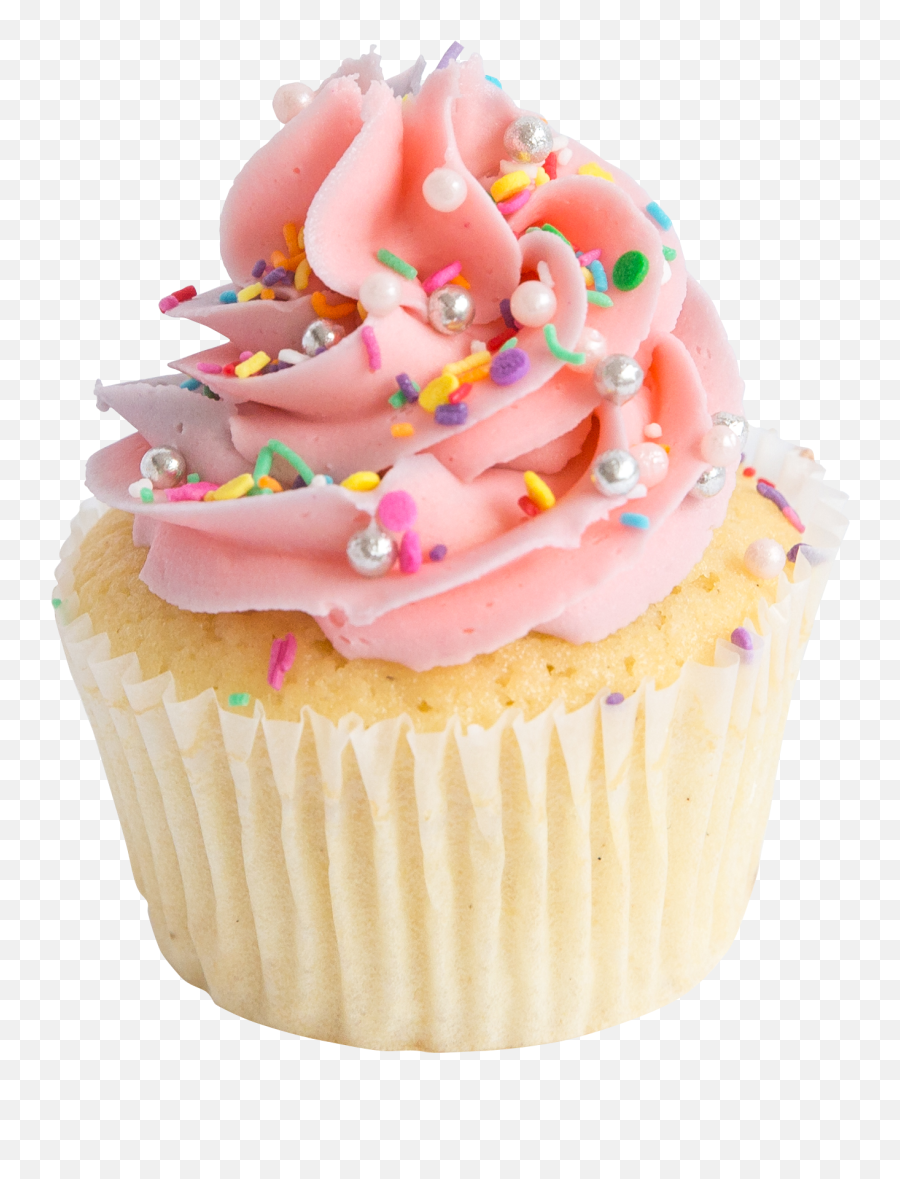 Cupcake Vanilla Pink Sprinkles - Transparent Cake With Sprinkles Emoji,Frosting Emoji