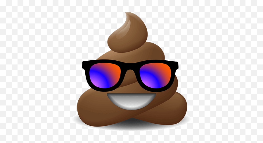 Poop Emoji Stickers - Poop With Glasses Emojis,Eye Glass Emoji