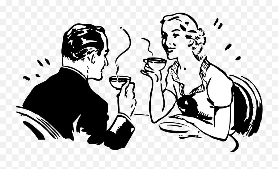 Couple Drinking Coffee - People Drinking Coffee Clipart Emoji,Coffee Drinking Emoji