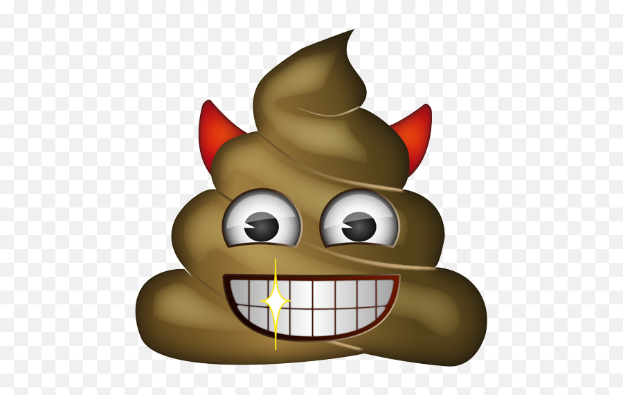 Grinning Poo With Horns - Emoji Happy,Devil Horns Emoji