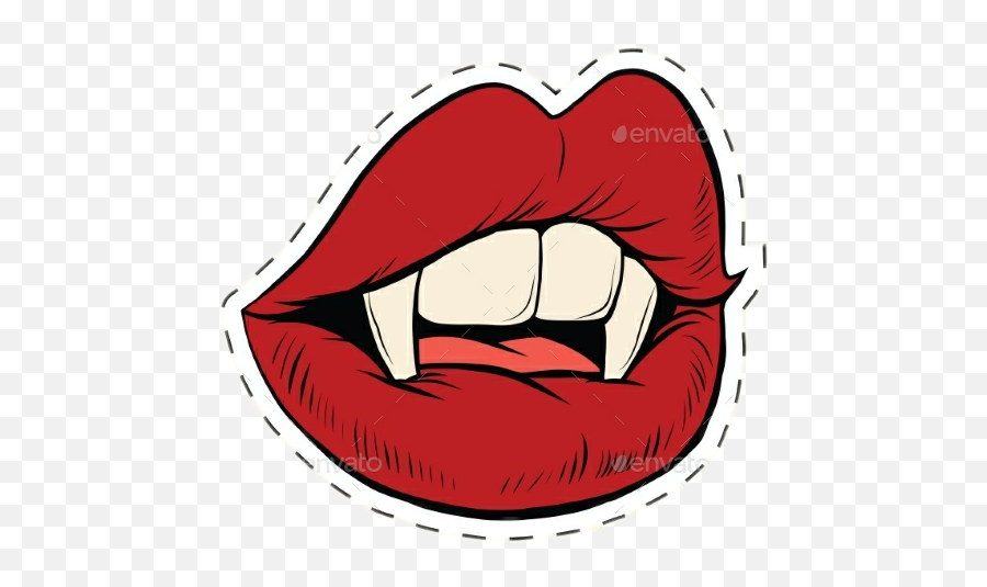 Vampire Fangs Drawing Free Download On Clipartmag - Pop Art Mouth Png Emoji,Fangs Emoji