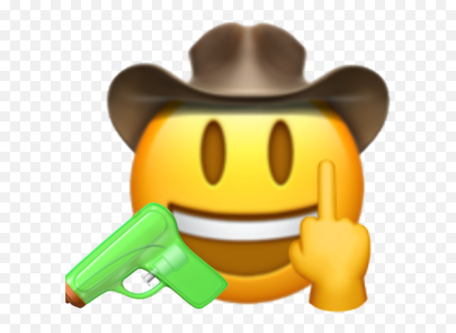 Emoji Cowboyemoji Middlefinger Gun - Cowboy Emoji,Yolo Emoji
