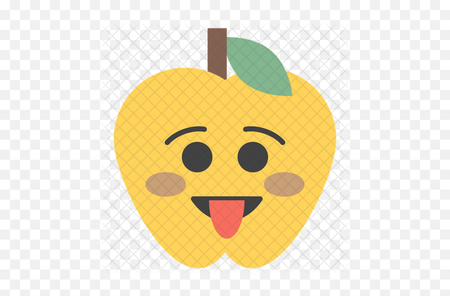 Tongue Out Apple Emoji Icon - Cartoon,Stressed Out Emoji