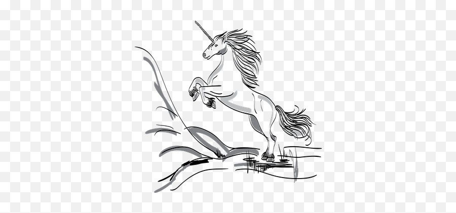 Free Unicorn Horse Vectors - Unicornios Reales Para Dibujar Emoji,Unicorn Emoji Black And White