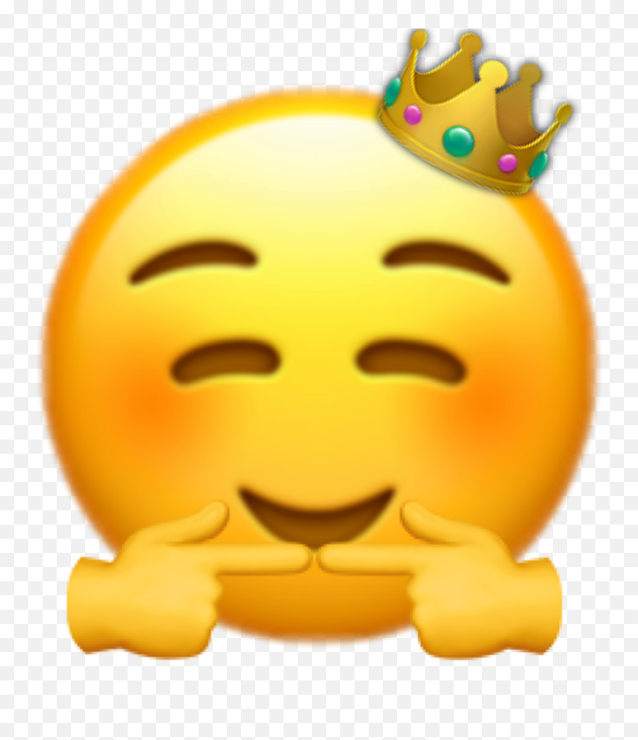 Cute Emoji Queen Shy Crown Sticker - Depressed Happy Sad Emoji,King Hat Emoji