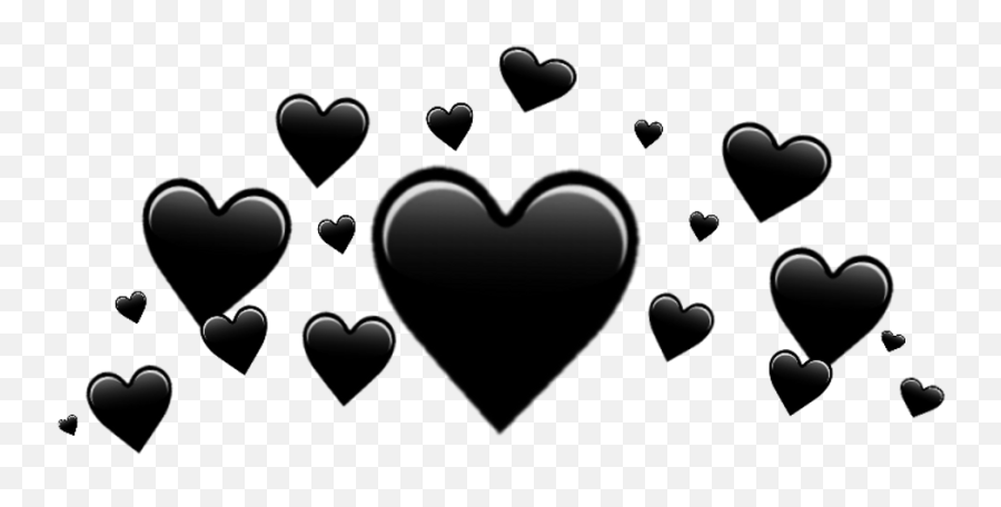 Download Black Heart Png - Black Heart Crown Png Emoji,Black Heart Emoji Png