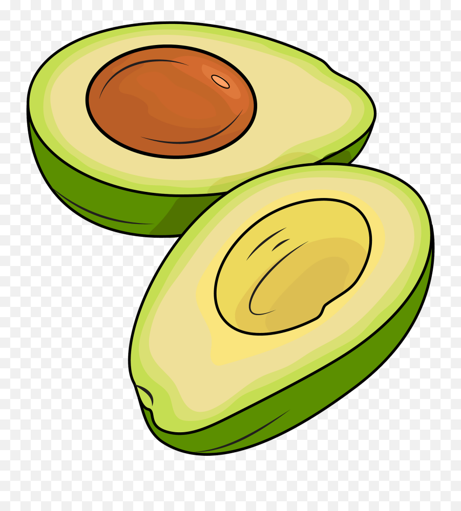 Avocado Cut In Half Clipart - Avocado Clipart Emoji,Avocado Emoji Png