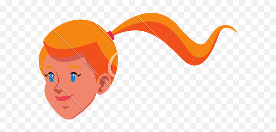 Blonde Girl Ponytail Character Icon - Tete De Personnage Fille Emoji,Blonde Girl Emoji