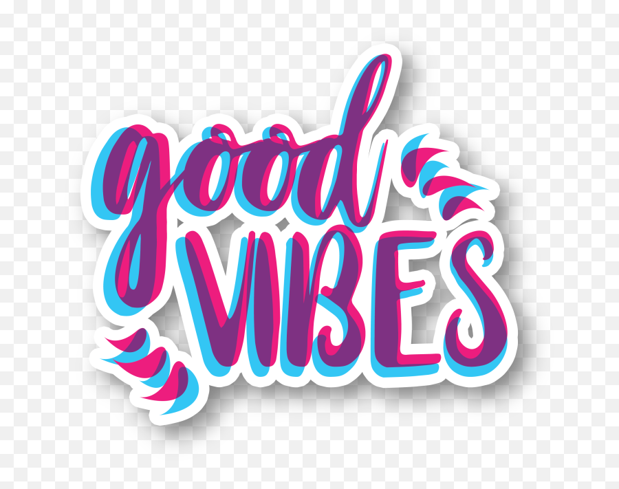 Good Vibes Vinyl Sticker - Calligraphy Emoji,Good Vibes Emoji