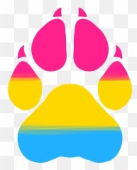 Lesbian - Furry Paw Print Emoji,Bi Flag Emoji