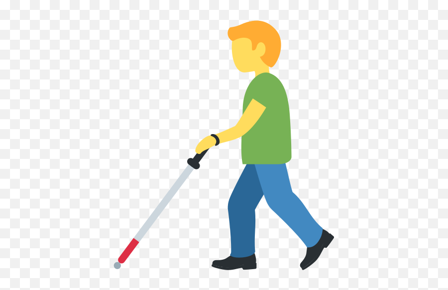 Man With Probing Cane Emoji - Emoji De Cego,Baseball Bat Emoji