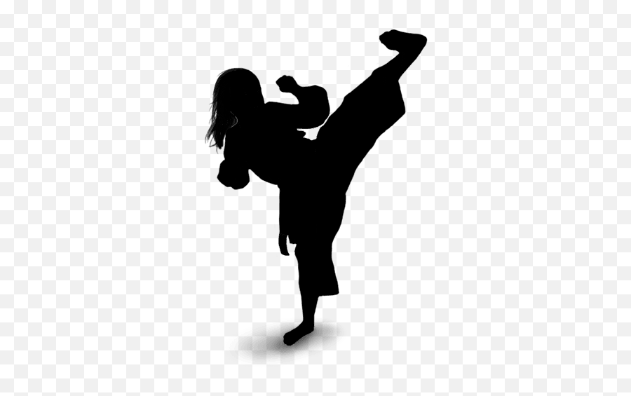 Karate Silhouette - Karate Girl Silhouette Long Hair Emoji,Karate Emojis