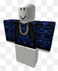 Blue And Black Shirt W Gold Chains Bookbag - Crewneck Roblox Emoji