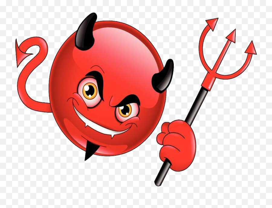 Download Satan Clipart Devil Emoji - Smiley Devil,Pitchfork Emoji