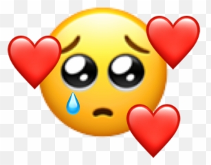 Freetoedit Emoji Heart Love Cry Sad - Pleading Face Png