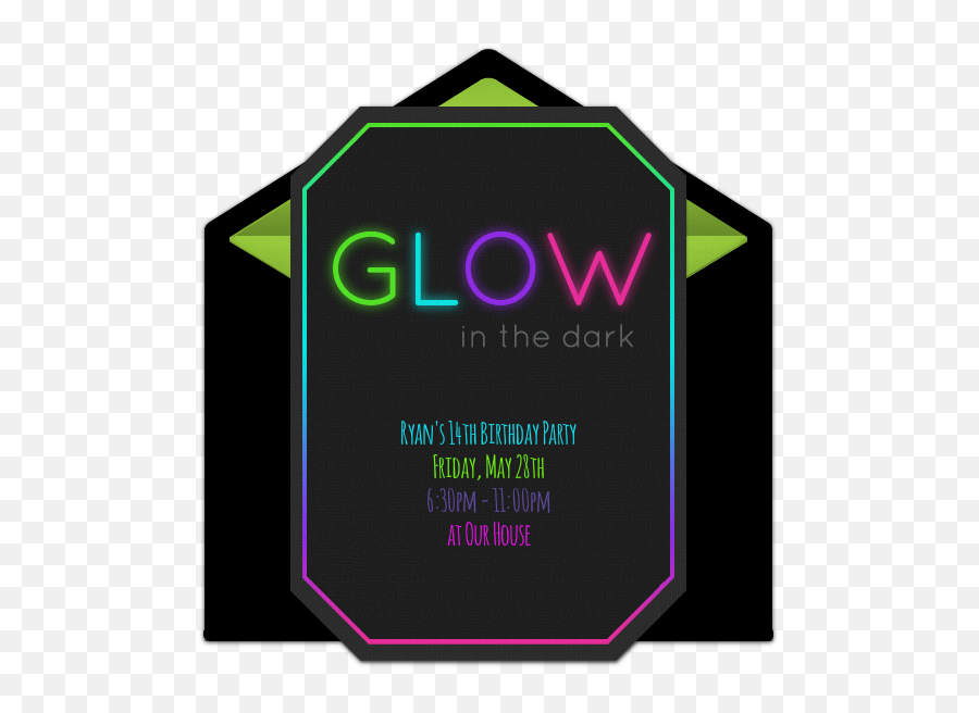 Neon Party Invitations - Blank Glow Party Invitations Emoji,Porter Robinson Worlds Emoji