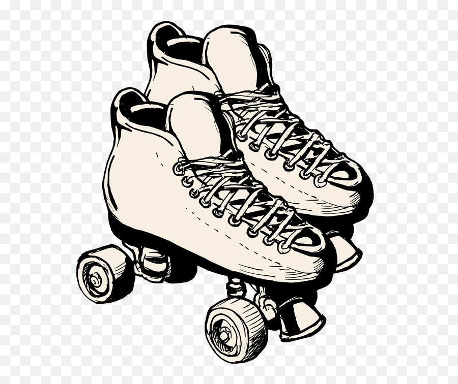 Roller Skates Black And White Clipart - Roller Skates Clip Art Emoji,Roller Skate Emoji