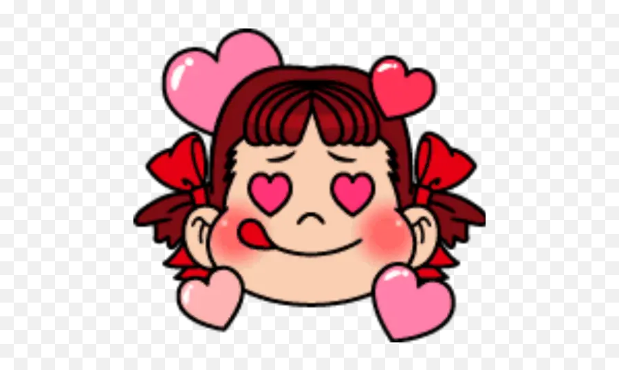 Milky Pekos Emoji Stickers For Whatsapp - Japanese Brand Girl Logo,Red Nose Emoji