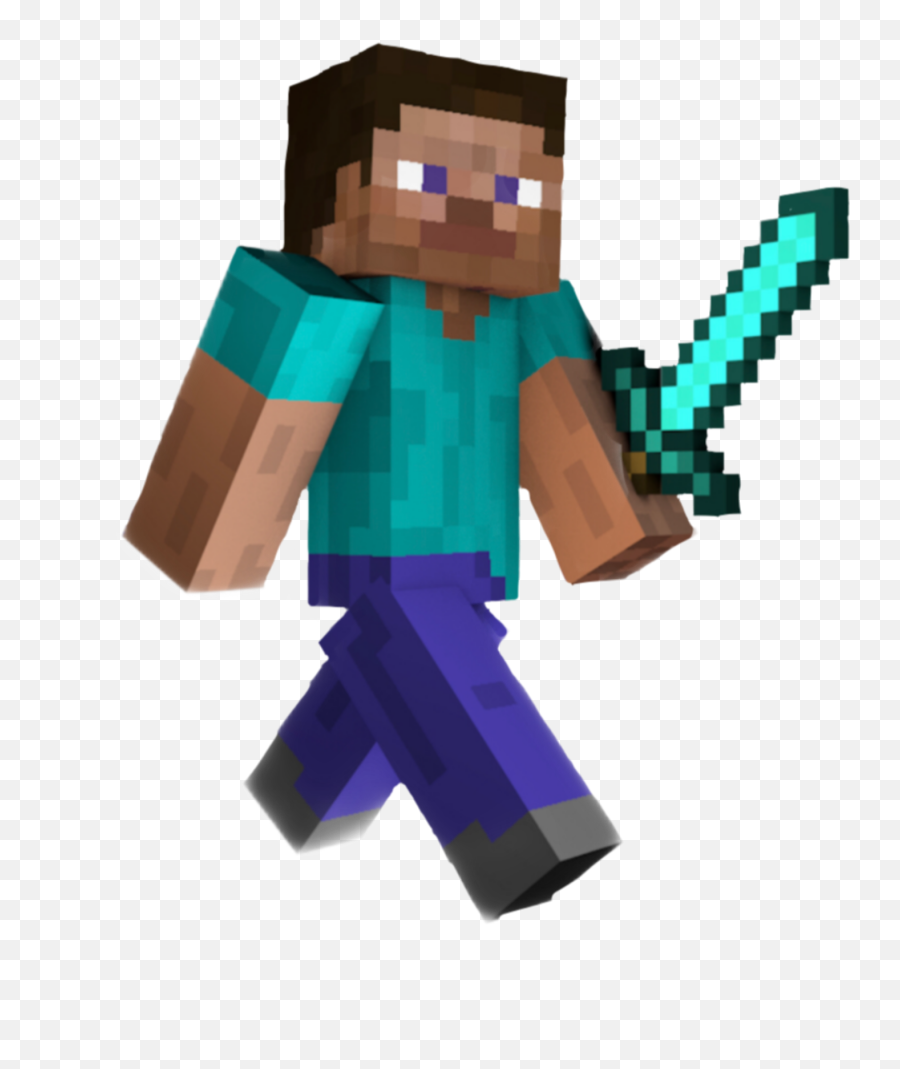 Minecraft Steve Sticker - Minecraft Steve With Diamond Sword Emoji,Steve Emoji