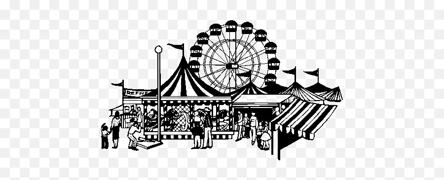 Free Amusement Park Clipart Black And White Download Free - Carnival In Black And White Emoji,Rollercoaster Emoji
