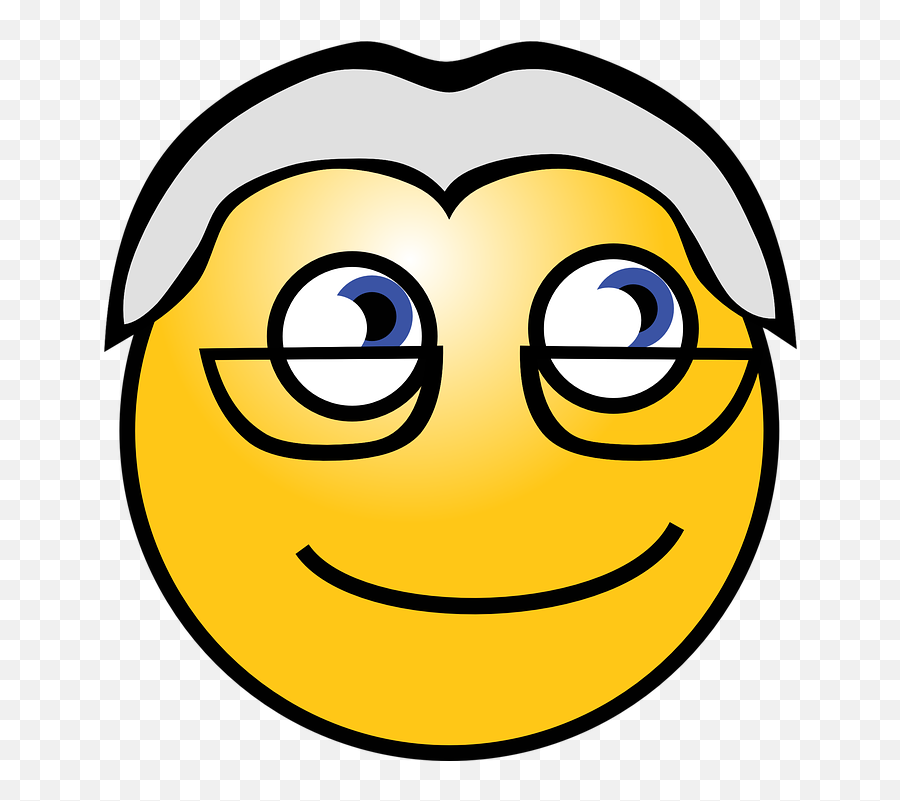 Senior Man Old - Old Person Smiley Face Emoji,Glasses Emoticon