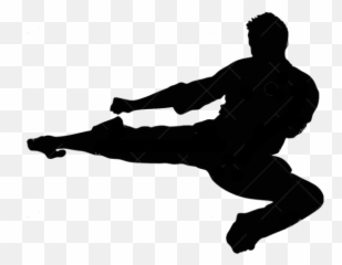 Flying Kick Taekwondo Martial Arts - Flying Karate Kick Silhouette Emoji,Martial Arts Emoji