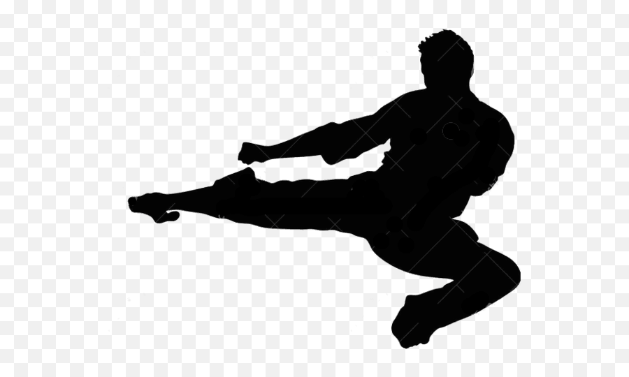 Flying Kick Taekwondo Martial Arts - Flying Karate Kick Silhouette Emoji,Martial Arts Emoji