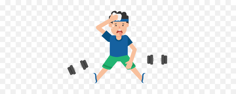 Man Tired After Workout Cartoon - Work Out Cartoon Png Emoji,Sweat Emoji Text
