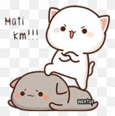 Mochi Mochi Cat Stickers For Whatsapp - Stiker Mochi Mochi Peach Cat Emoji,Cat Heart Emoji Meme