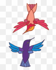 Two Birds Flying Colors Wings - Clip Art Emoji