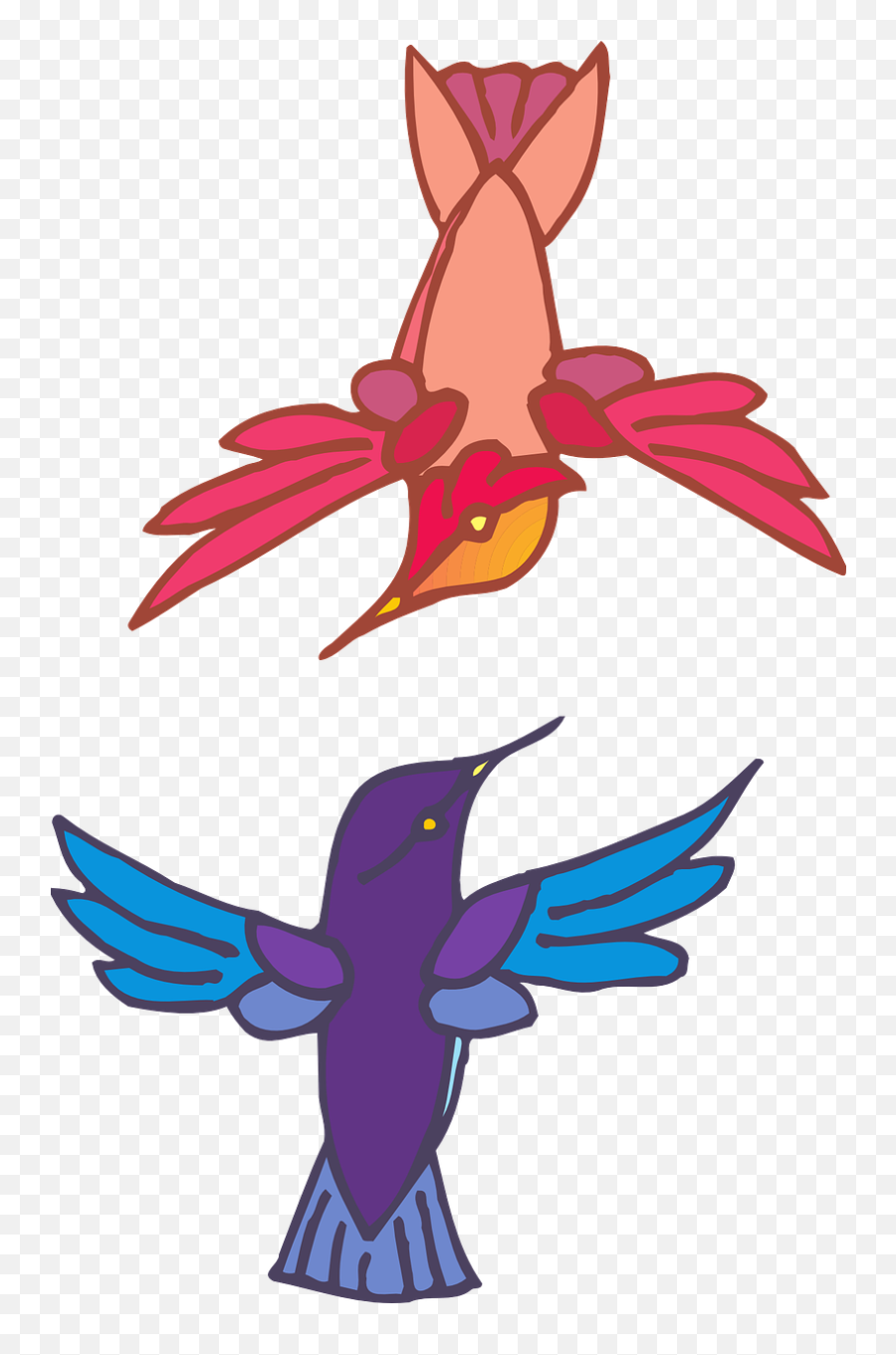 Two Birds Flying Colors Wings - Clip Art Emoji,Pin Drop Emoji