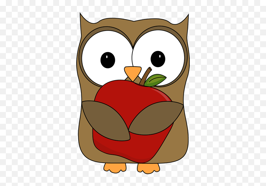 Teacher Apple Clip Art - Owl With Apple Clipart Emoji,Owl Emoji Apple