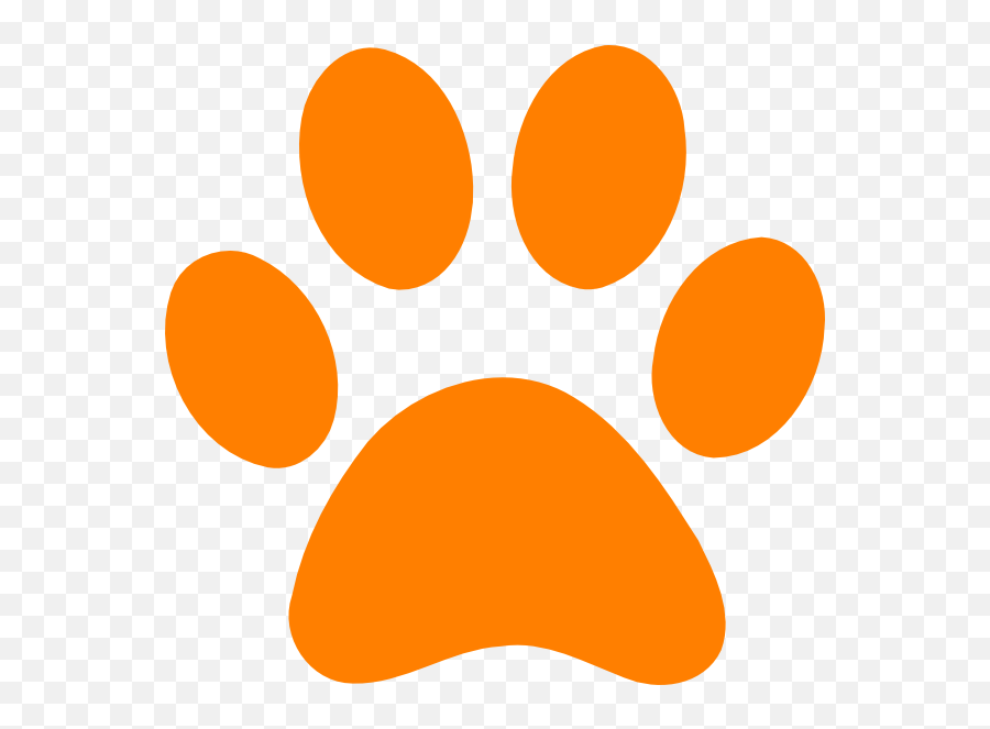 Orange Art Orange Paw Print - No Back Clip Art With Orange Paw Print Clipart Emoji,Lion Emoji