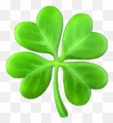 Emoji Emojis Happiness Stickers Sticker Overlays Overla - Four Leaf Clover Emoji,Shamrock Emoji