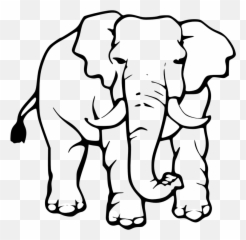 Elephant Clipart Black And White - Elephant Coloring Pages Emoji,Elephant Emoji