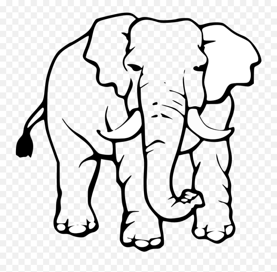 Elephant Clipart Black And White - Elephant Coloring Pages Emoji,Elephant Emoji