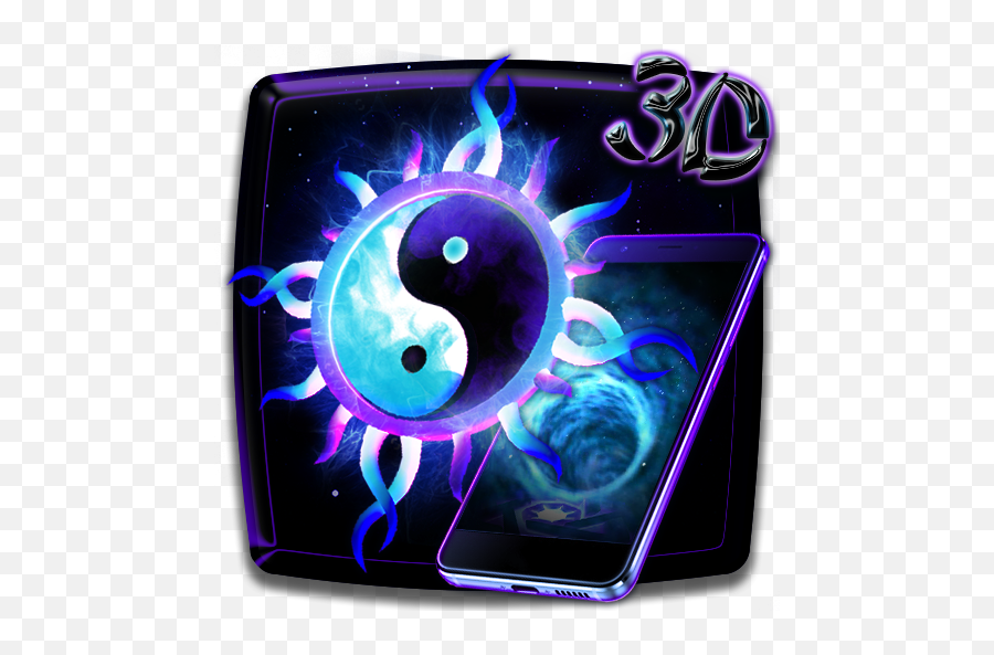 3d Neon Yin Yang Theme - Apps On Google Play Graphic Design Emoji,Ying Yang Emoji