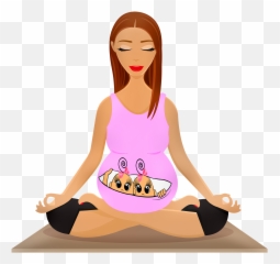 Pregnant Woman Yoga Twins Peek A Boo Boy - Ibu Emoji