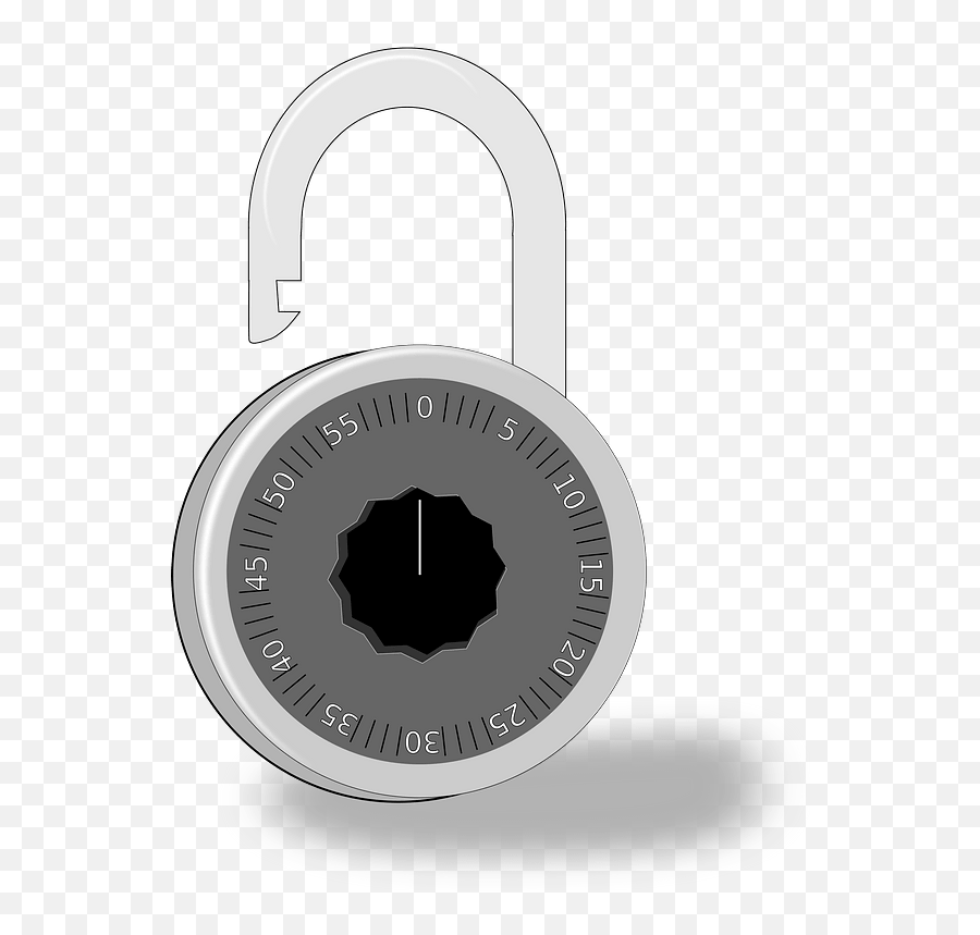Unlocked Combination Lock - Transparent Background Combination Lock Clipart Emoji,Open Lock Emoji