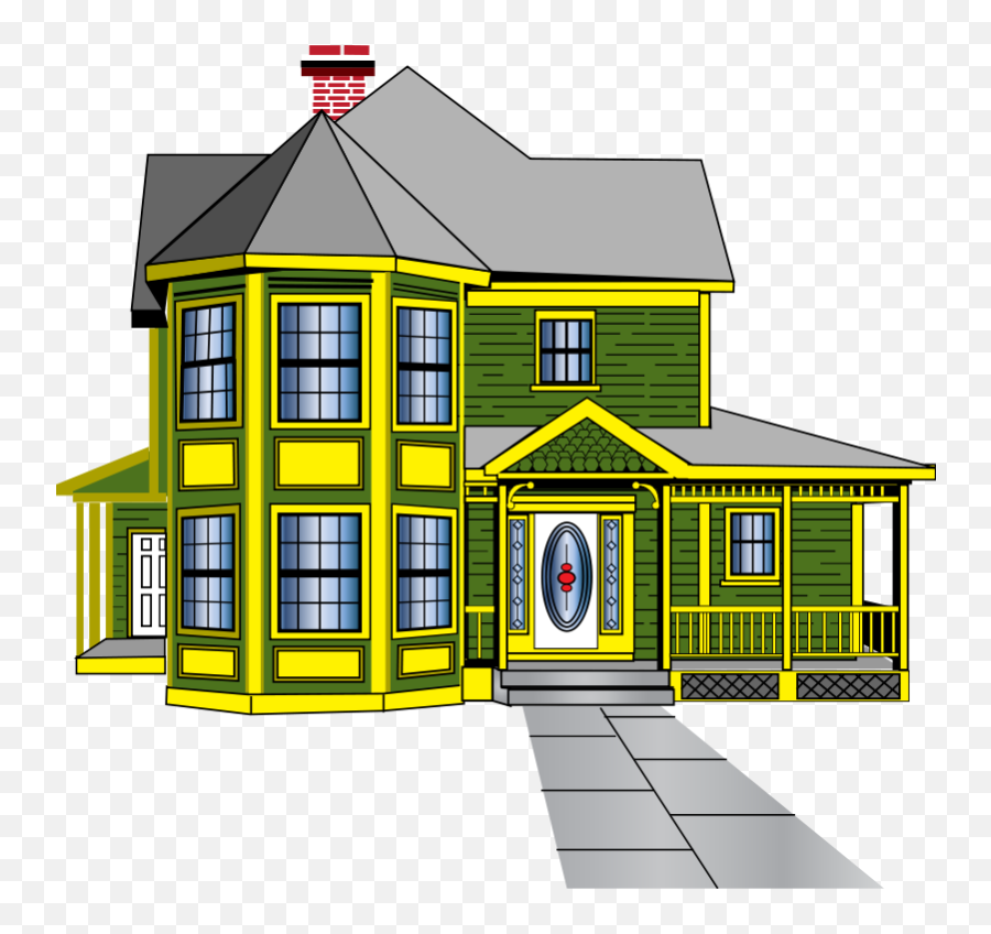 Clipart Houses Wedding Transparent - Green And Yellow House Emoji,House And Bride Emoji