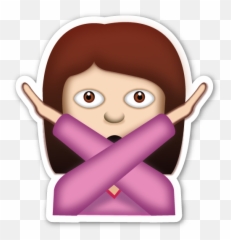 Emoji Emoji Stickers - Lady Arms Crossing Emoji,No Good Emoji