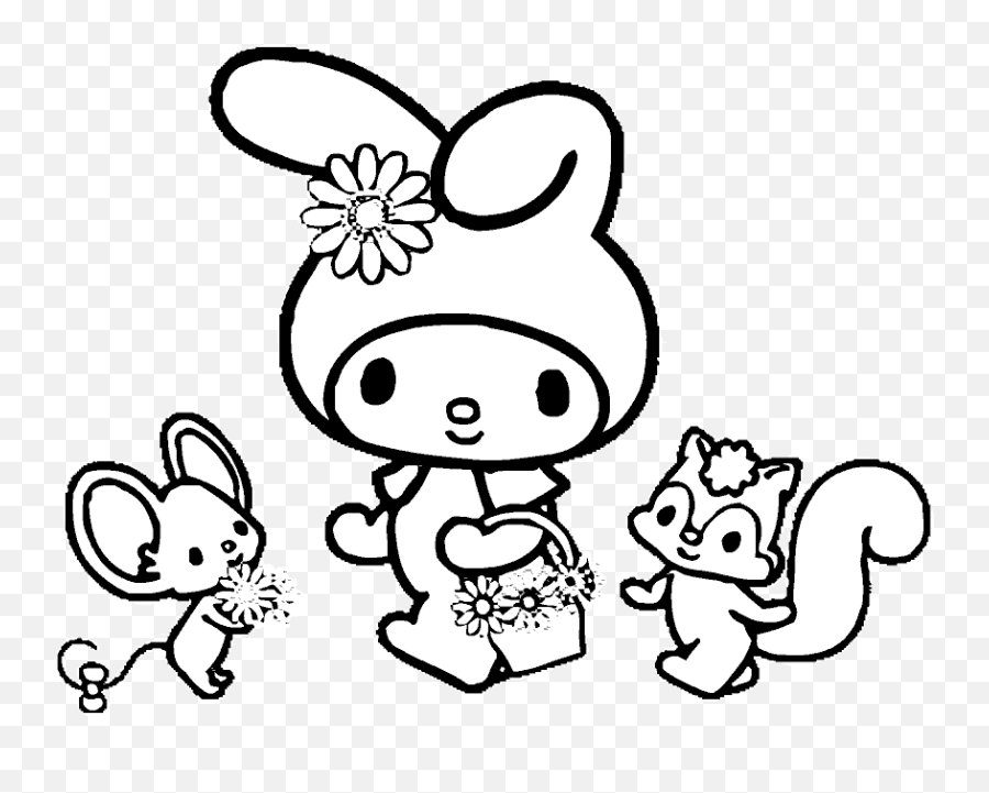 My Melody Coloring Pages - Melody Coloring Pages Emoji,Emotions Color Pages