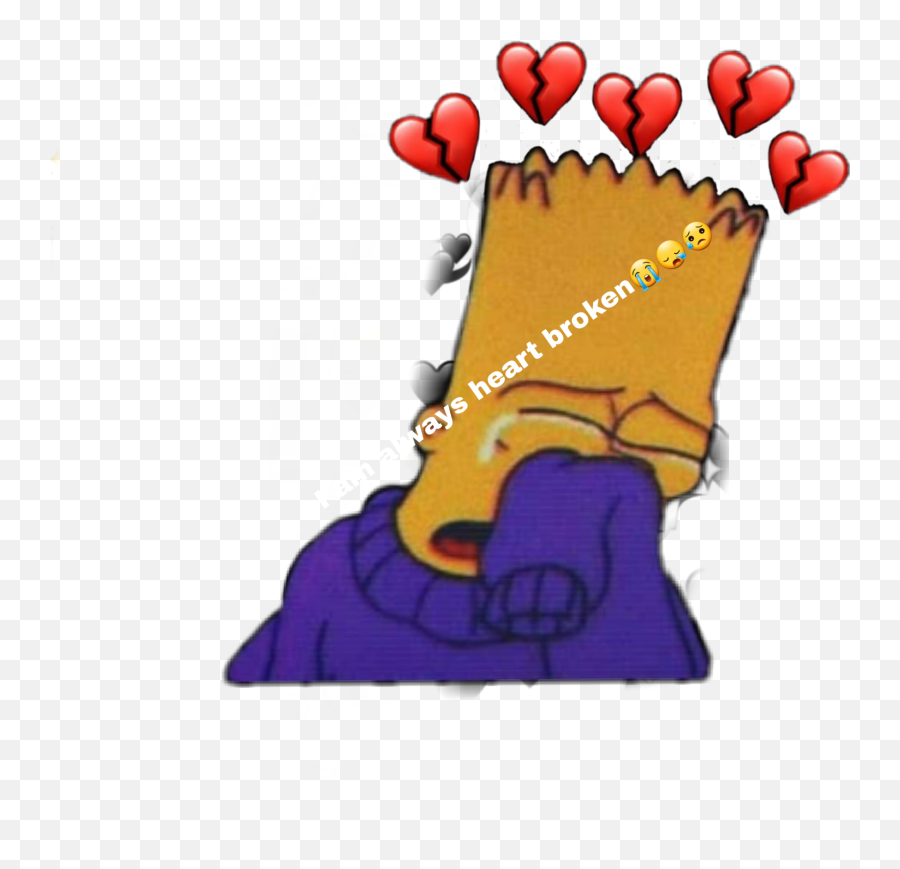 Always Heart Broken - Draw Bart Simpson Sad Emoji,Broken Foot Emoji